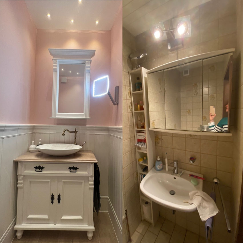 Badezimmer renovieren vorher nachher