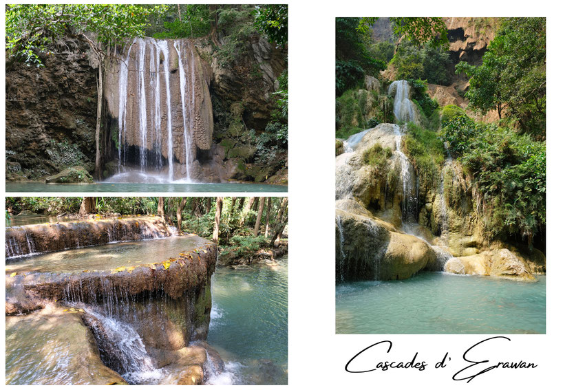 Cascades d'Erawan, province de Kanchanaburi, Thaïlande