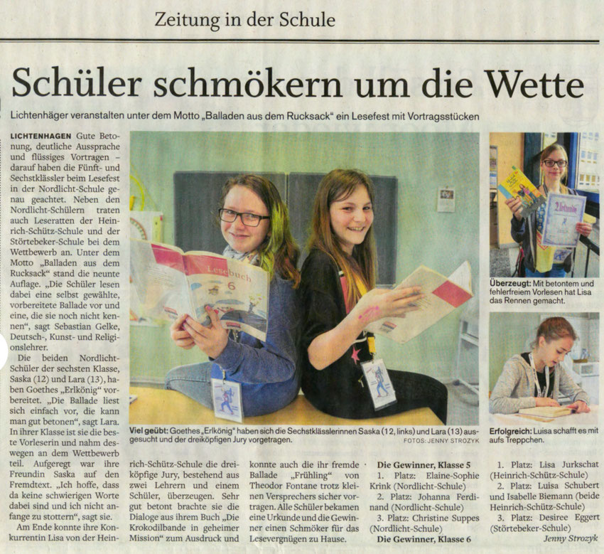 Zeitungsartikel aus der NNN vom 07.04.2016