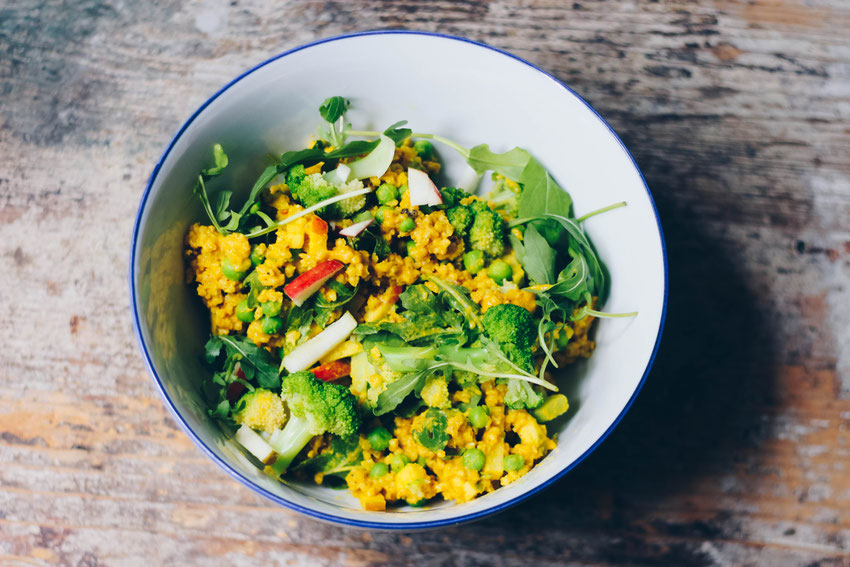 Lauwarmer Hirse Brokkoli Salat
