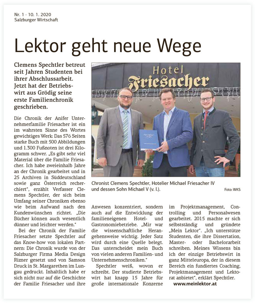 SALZBURGER WIRTSCHAFT Presse Mein Lektor