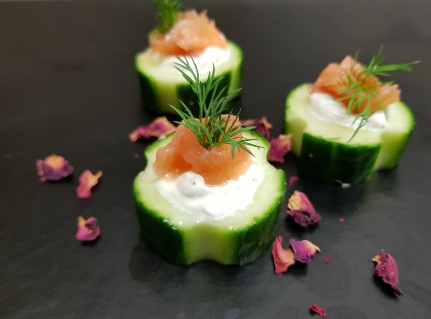Gurken - Lachs Häppchen 