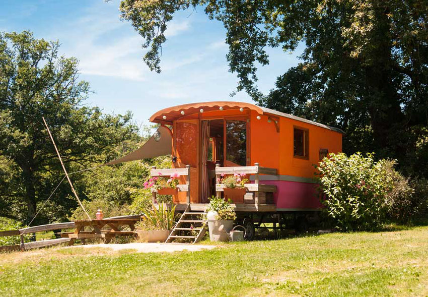 night in a gypsy caravan at the farm of Donkeys Vassivière