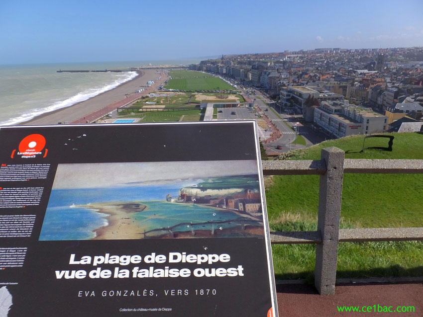 Plage de Dieppe vers 1870 et maintenant