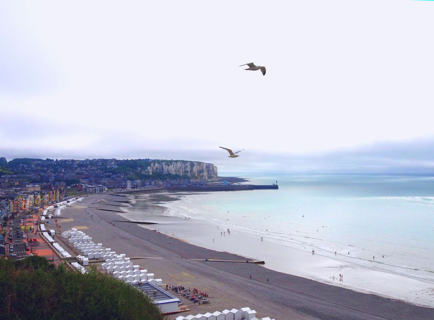 Sur la falaise à Mers, vue sur la plage