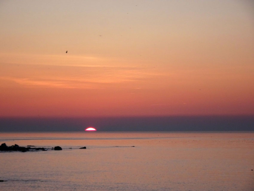 Coucher de soleil en février au Tréport