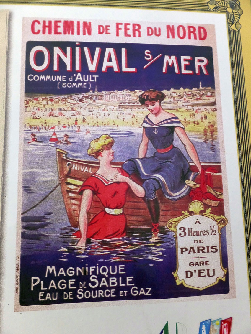 Affiche ancienne bains de mer à Onival sur Mer