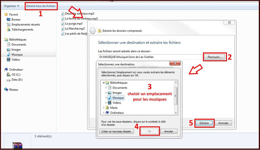 tutoriel décompression fichiers musique Les Oubliés - blog marie fananas écrivain