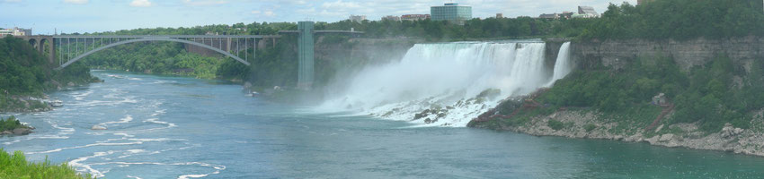 The American Falls and The Rainbow Bridge - View from Canada