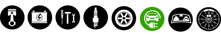 Bild von Piktogrammen aus dem KFZ-Sevice Bereich