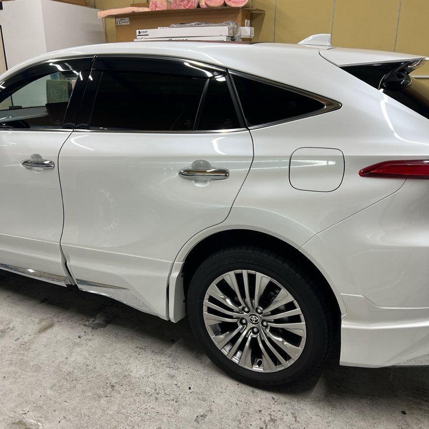 トヨタ　ハリアー　80系　カーフィルム施工　WINCOS Premium series　HCD-03G　リアサイド施工後