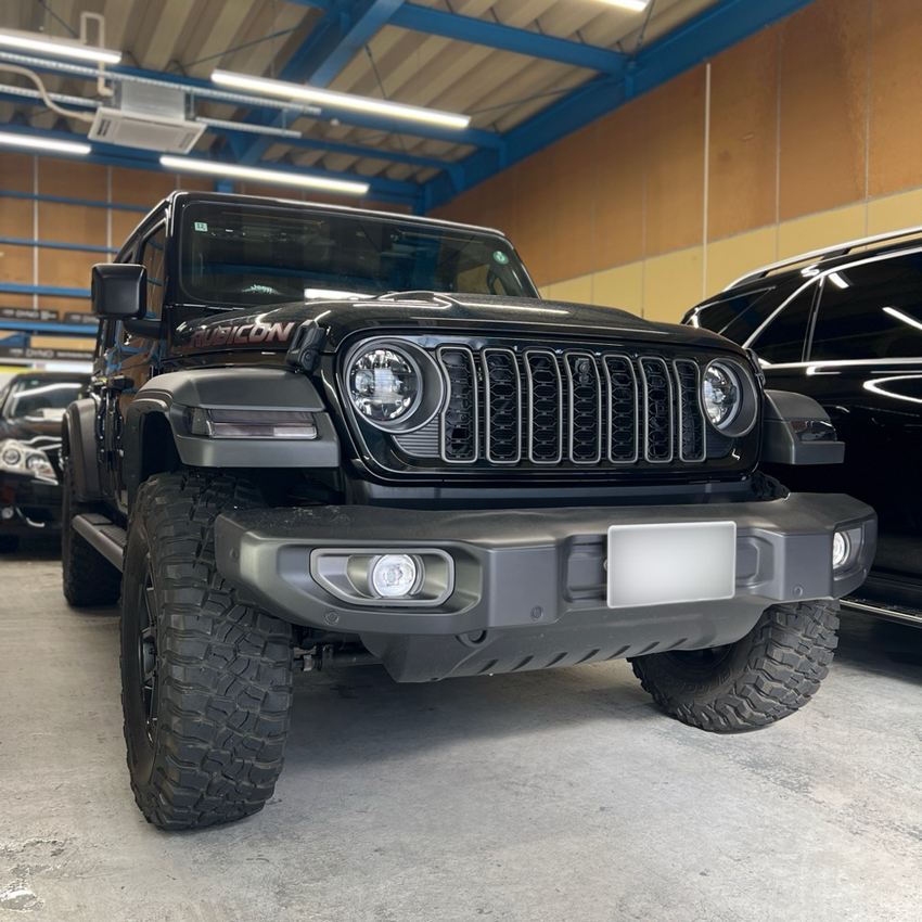 Jeep　ラングラー　プロテクションフィルム施工　スモークタイプ　新潟市　フォグランプ　施工前