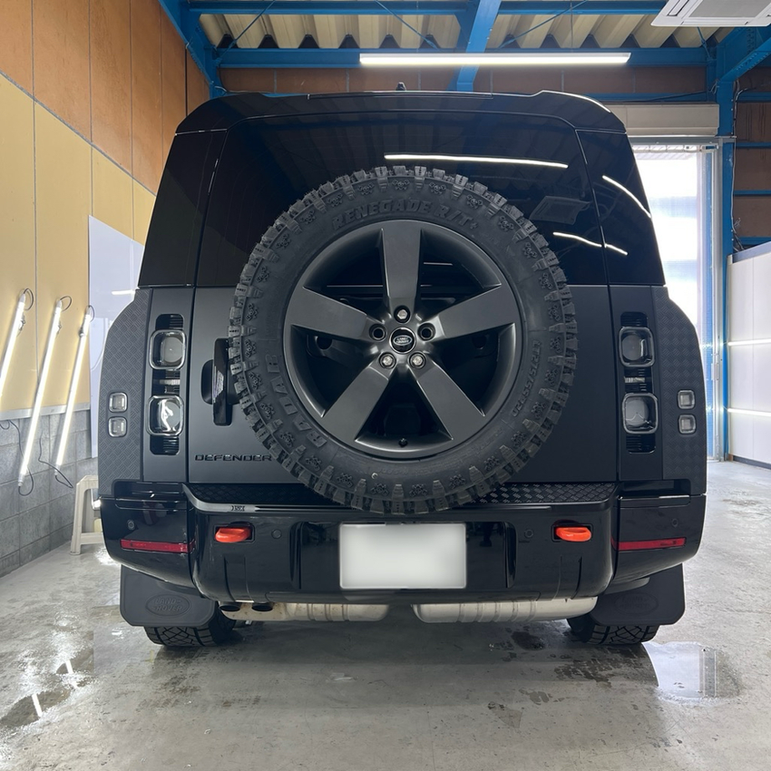 LAND ROVER DEFENDER 130　プロテクションフィルム施工　新潟　マットプロテクションフィルム　施工例　リア