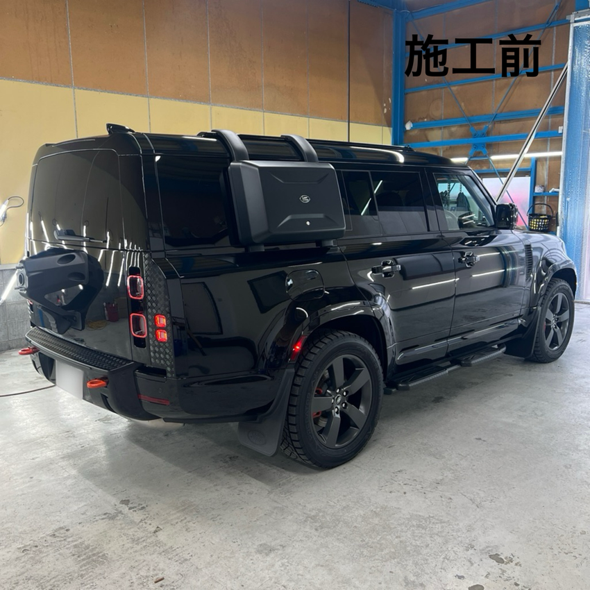 LAND ROVER DEFENDER 130　プロテクションフィルム施工　新潟　マットプロテクションフィルム　施工前　リアビュー