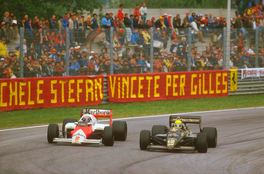 (La lotta tra Prost e Senna al gp di San Marino 1985. Fonte: Memória F1)