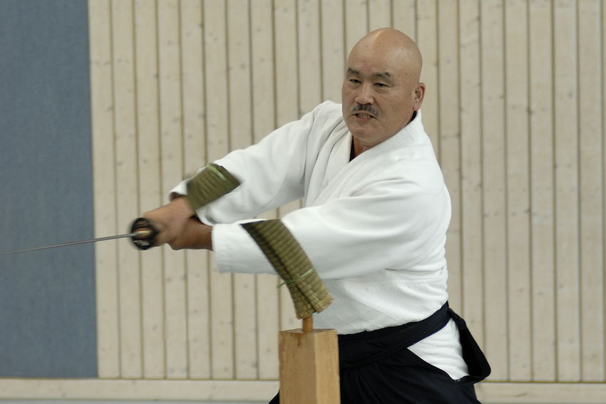 Toshishiro Obata Kaiso, der Begründer von Shinkendo, anlässlich eines Seminars in Straubing im September 2008