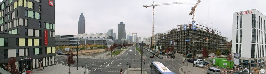 Frankfurt am Main - Gallus - Europa Allee - Blick von der Emser Brücke