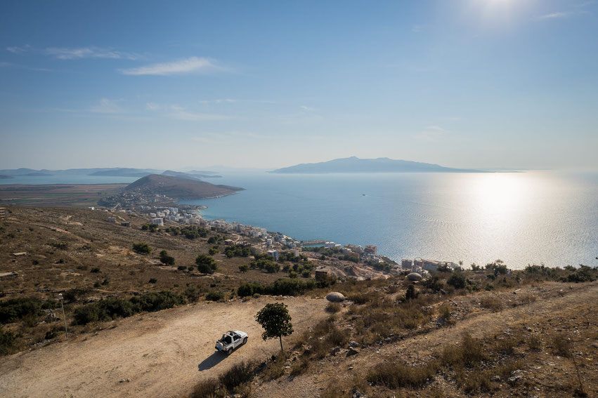 Balkan Roadtrip Albanien Blick auf Korfu