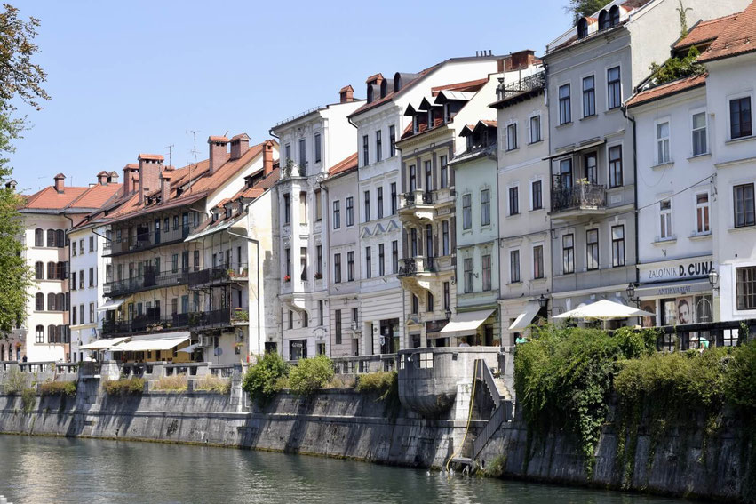Ljubljana Häuser an der Ljubljanica