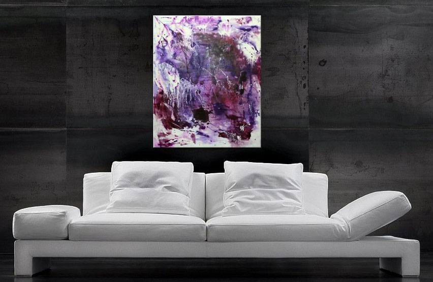 modernes acrylbild in purple