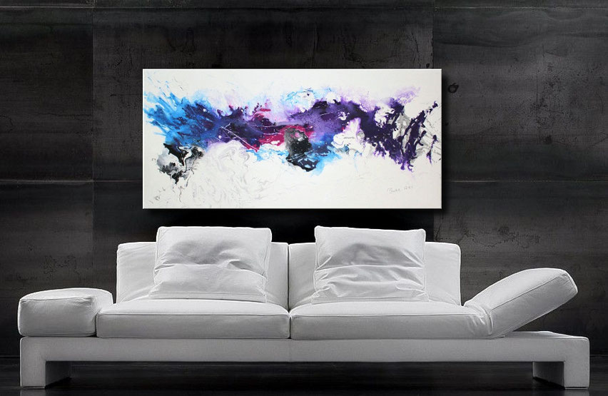 Wandbilder XXL -"Interstellar-A" 120x60 cm, schöne violett- und blautöne