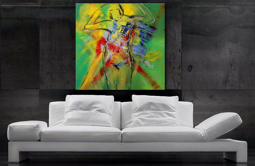 Wandbild XXL " 100 x 100 cm, cooler abstrakter Frauenakt