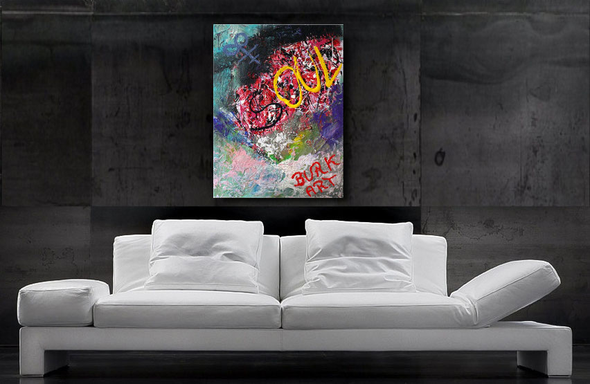 Gemälde kaufen-Acrylbild modern-verschiedene Farben, schwarzer Hintergrund