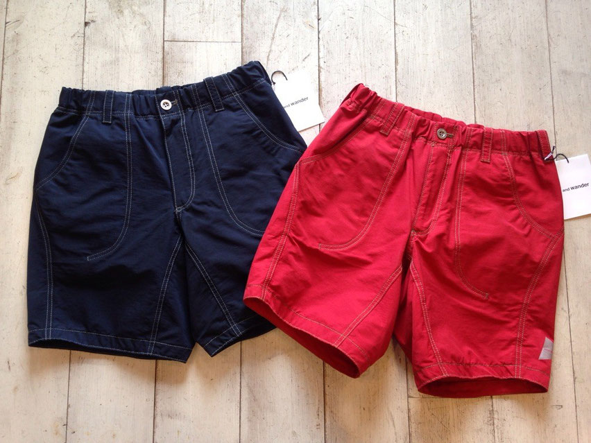 and wander（アンドワンダー）60/40 cloth short pants　各￥20,000（+TAX）