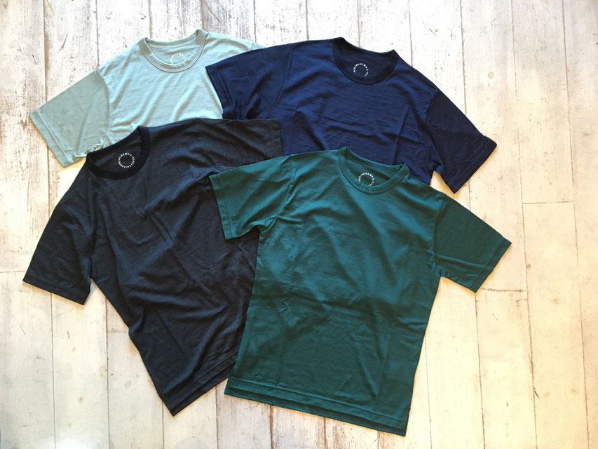 山と道(ヤマトミチ) Light Merino Crew Neck T-Shirt 各¥8,500(+TAX)