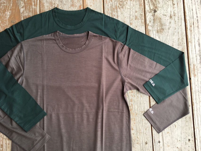 RIDGE MOUNTAIN GEAR（リッジマウンテンギア） Merino Basic Tee Long Sleeve　各￥11,182（税込）