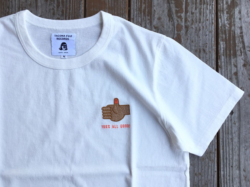 TACOMA FUJI RECOARDS(タコマフジレコード) 100% ALL GOOD ! Embroidery Tee designed by Akinobu Maeda ¥5,800(+TAX)
