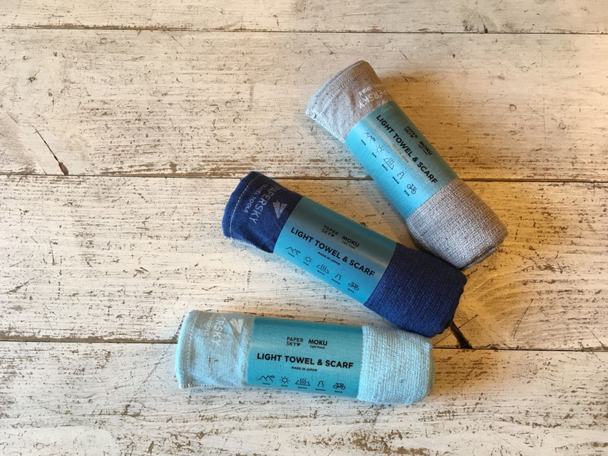PAPERSKY(ペーパースカイ) ライトタオル&スカーフ / Light Towel & Scarf 各¥1,458(税込)