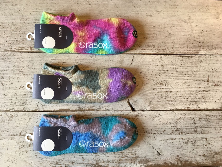rasox(ラソックス) Tie-Dye Low Socks 各¥1,500(+TAX)