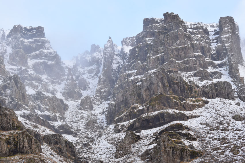 Cliffs and snow, East Fjords November