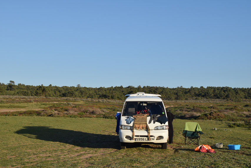 washing clothes in a campervan - van life