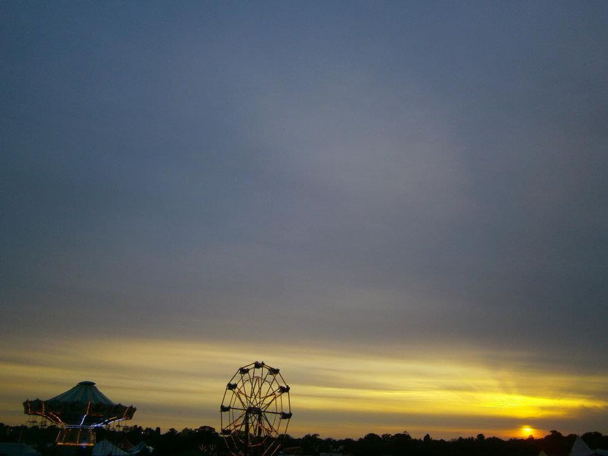 Sunset, Secret Garden Party, music festival, England, UK