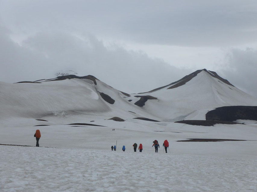 Between Hrafntinnusker and Alftavatn in June (once the mist had cleared enough to take a photo).