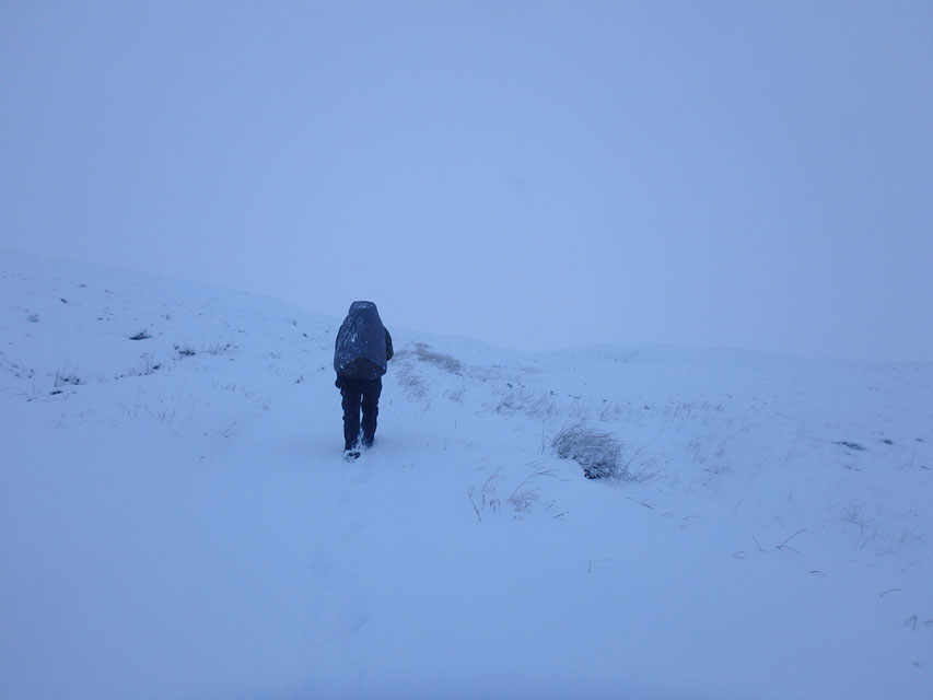 Rannoch Moor, West Highland Way, snow in December, hiking in winter