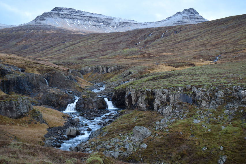 Krossdalur valley, hiking in the East Fjords, Iceland