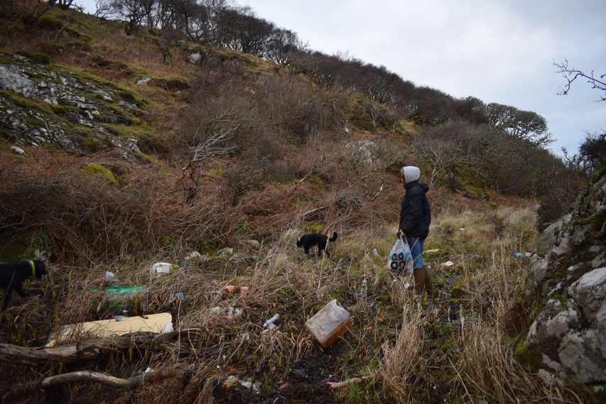 plastic pollution - beach clean on Islay, Scotland