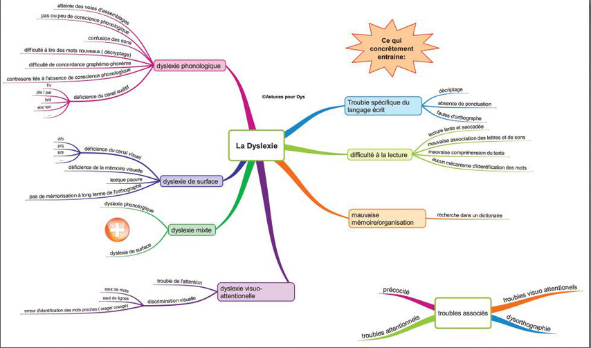 carte mentale dyslexie