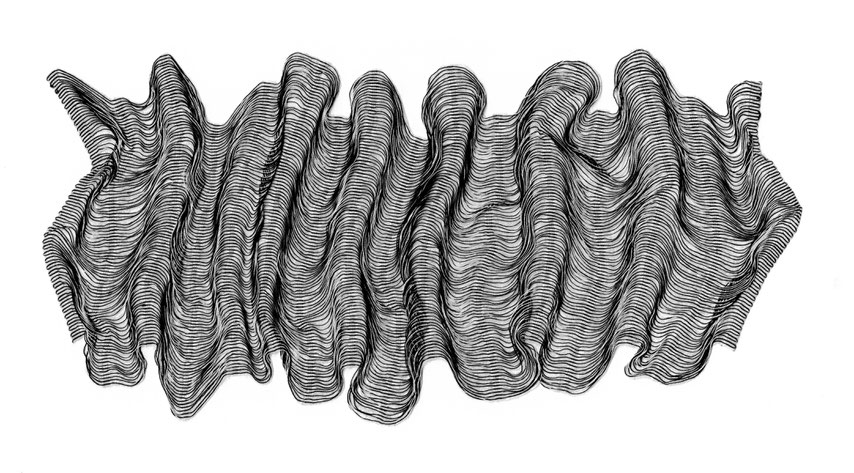 Résonance, 2024.  Tissage  de coton et polyester,  30x40 cm.
