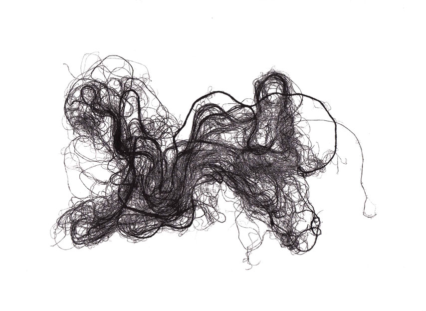 Sans titre, 2019. Empreinte de fibre de lin, 30 cm x 40 cm.
