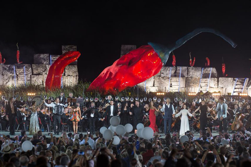 con Andrea Bocelli - Lajatico - Pisa 2017