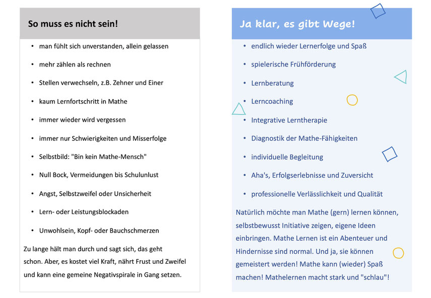 Matheschwäche Mathe-Schwäche Lernerfolg Selbstbewusstsein