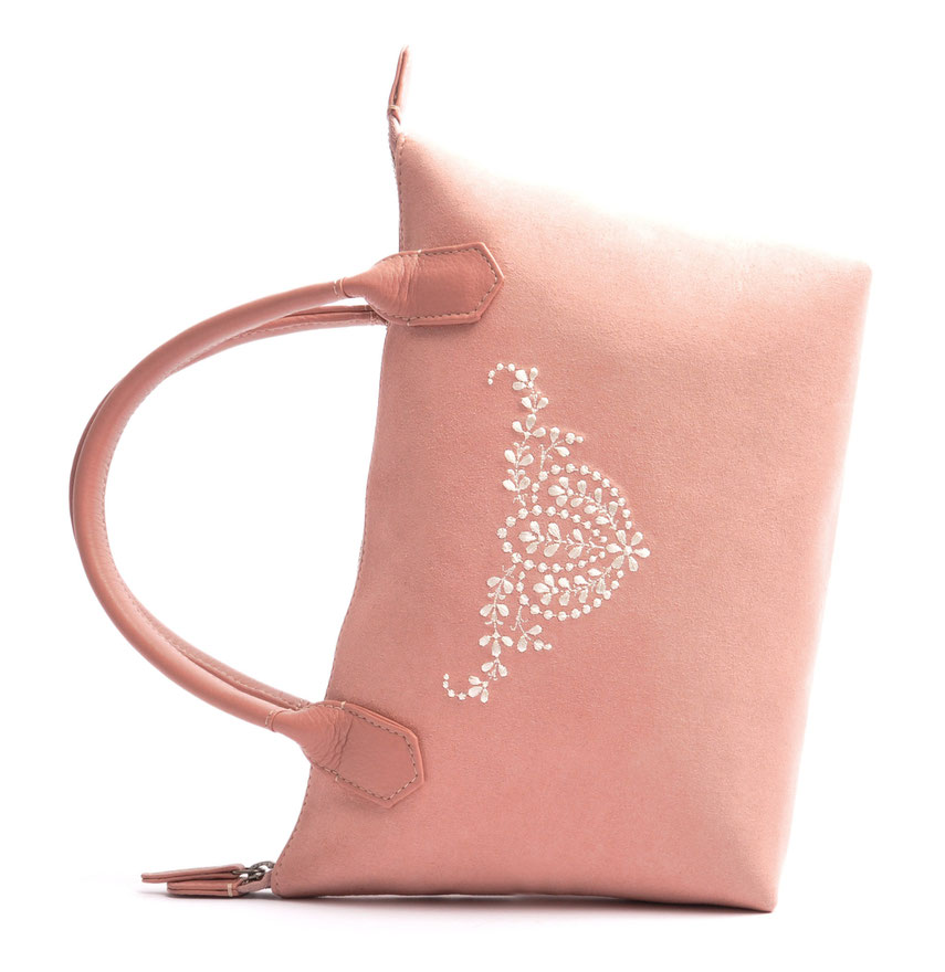 Wiesntasche Trachtentasche INÈS rose  mit Stickerei OSTWALD Traditional Craft