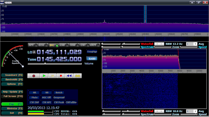 HDSDR ricezione 145 mhz.