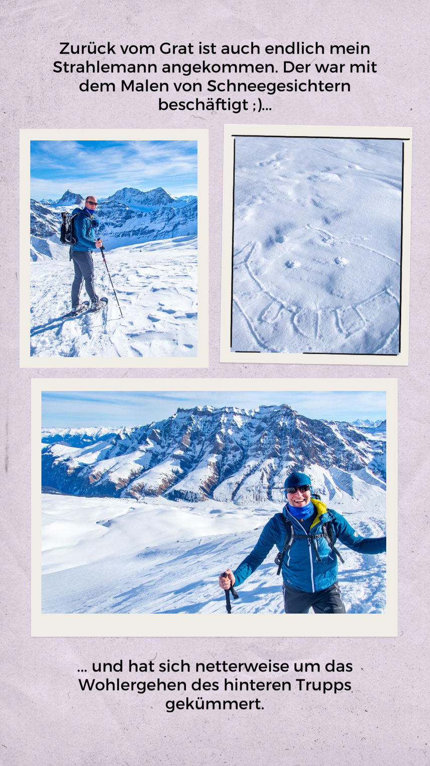 Schneeschuhwanderung im Safien Tal, Graubünden, Naturpark Beverin - auf den Gipfel des Piz Tomül/ Wissensteinhorn.