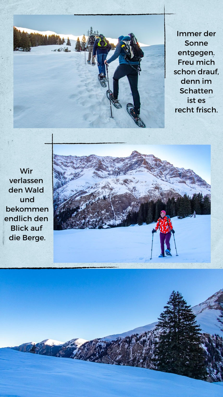 Unterwegs auf dem Schneeschuhtrail Camana im Safiental