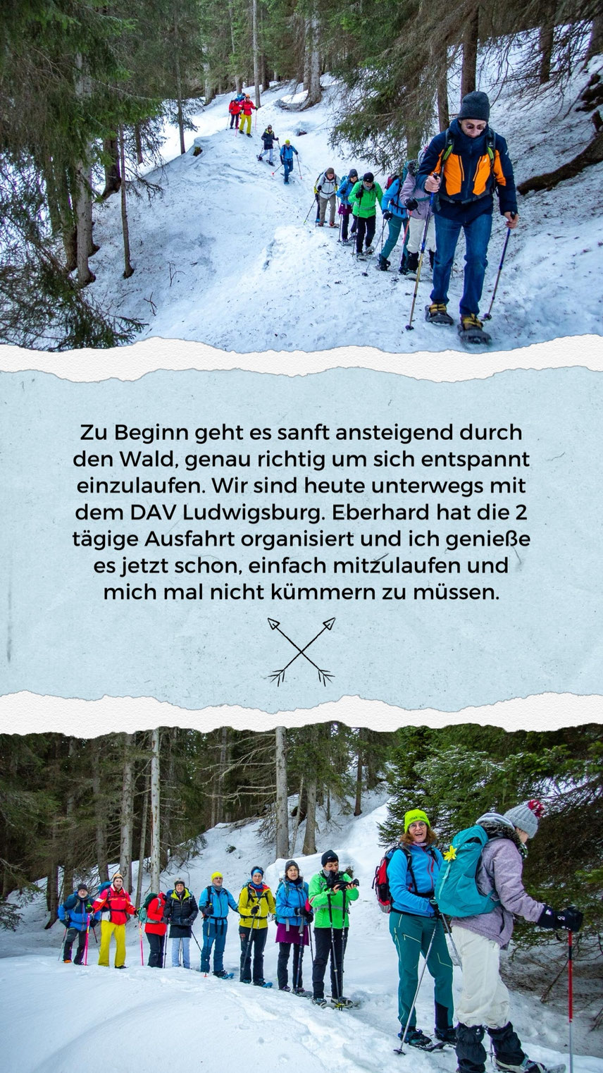 Unterwegs auf dem Schneeschuhtrail Camana im Safiental